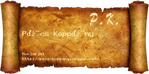 Pécs Koppány névjegykártya